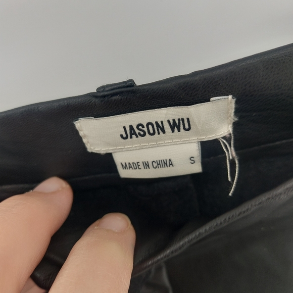 Jason Wu faux vegan leather moto legging pants size small black split seam - Picture 4 of 6